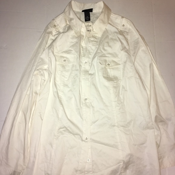 lane bryant white button down shirt